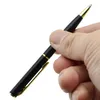 Mini roterande fickstorlek kulspetspenna metallmaterial 0,7 mm svart blå bläckpåfyllning Ballpen Office School Supplies Stationery 211025