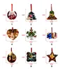 Sublimation Blanks Christmas Ornament Double-Sided Xmas Tree Pendant Multi Shape Aluminum Plate Metal Hanging Tag Holidays Decoration Craft