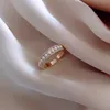 Pierścionki klastra 2021 koreańska moda perłowa pierścień otwarcie temperament prosty palec palec kobiet biżuteria bankietowa