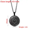 Pendant Necklaces Norse Vikings Men Women Jewelry Gift Vegvisir Compass Nordic Runes Odin Chain Necklace For Amulet9669587