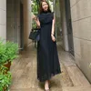 Autumn Korean Style Ladies Crochet Lace Patchwork Polka Dot Elegant Long Maxi Dress Women Sexy Slim Black Party Robe 210514