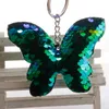 paillette Sequin Butterfly Key Rings Animal Pendant Keychain holder bag hangs fashion Jewelry