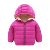 Kış Kız Bebek Giysileri Uzun Kollu Toddler Snowsuit Katı Sıcak Bebek Bebes Erkek Ceket Kaban