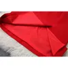 Zarif Sonbahar Kadın Marka Tasarımcısı Lüks Elmaslar Yaka Cape Kollu Katı Noel Partisi Elbise Kırmızı Siyah 210601