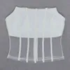 Free Sexy Summer Chest Wrap Bandage Crop Top Women's White Sleeveless Halter Mesh Patchwork Club Party 210524