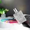 NEW100ml Square Grids Carved Perfume Bottles Clear Glass Empty Refillable fine mist Atomizer Portable Atomizers Fragrance RRE10821