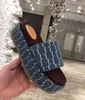 Denim-serie dames waterdichte slippers dames sandalen tandwielbodems gestreepte niet-slip extra grote glijbanen meerdere stijlen kleuren zomer mode flip flops 35-40