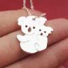 Moda Handmade Biżuteria Koala Niedźwiedź Z Baby Charm Naszyjnik Drop Malutki Śliczny Wisiorek Dla Mamy Prezent Naszyjniki