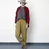 Johnature Autunno Moda Figura intera Pantaloni da donna All-match Pantaloni casual da donna vintage in cotone tinta unita in lino 210521