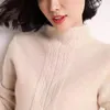 Halv Turtleneck Tröja Kvinnors Alpaca Solid Färg Koreansk Loose Höst Vinter Pullover Långärmad Stickad Bottom Shirt 210427