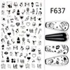 Autocollants Stickers 1PC 12.3 7.6cm 3D Noir Blanc Nail Art Abstrait Géométrique Animal Panda Feuille Fleur Décalque Manucure Décorations Conseils Prud22
