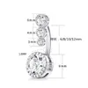 14G 16G S925 стерлингового серебра Belly Belly Ring Cz Navel Barbell Guds Body Pirect Virt Navel Bars