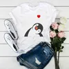 PENGUIN T Shirt Printed Funny Tee Shirt Cute Cartoon t shirt for Women Summer Short Sleeves women Clothing Graphic Tshirt G220310