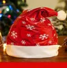 Gorro/bonés de caveira chapéus de natal vermelho e branco criança dos desenhos animados chapéu papai noel elk led brilhante chapéu tema festa decoração para crianças