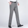 Nieuwe mode casual slijtage lichtgewicht broek hoge taille rechte hoge kwaliteit 100% katoen bussiness dunne mannen broek voor mannen x0615