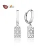 Hoop Huggie minimaliste brique pendentif 925 en argent Sterling boucle d'oreille exquise boucles d'oreilles CZ bijoux de mode pour les femmes cadeau d'anniversaire