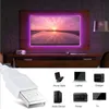 LED Tira Luz RGB 2835 Flexible Lâmpada Fita Diodo Cabo USB 3 Controle Chave DC5V 1M 2M 3M 4M 5M Secretagem Televisão TV Iluminação