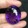 Natural Brazilian Amethyst Bare stone Concave cutting Classic fashion atmosphere Inlaid pendant ring H1015