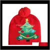 الحفلات الاحتفالية لوازم المنزل تسليم حديقة إسقاط 2021 LED Winter Winter Warm Beanie Sweater lebed Up Hat Year Xmas Luminous Flas