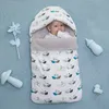 Baby Slaapzak envelop voor Neonate Pure Cotton Born Baby Fant Wrapped Wter-wandelwagen Goed gedaan Details 211023