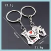 Porte-clés Bijoux Couple Je t'aime pour toujours Porte-clés Bague en forme de coeur Sac suspendu Femmes Hommes Amoureux Saint Valentin Cadeau Mode Drop Livraison 2021 04