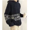 H.SA Mulheres Camisola e Pulôverno ONeck Reteo Vintage Christmas Sweater Snowflake Cervos Twisted Winter Pullers 210417