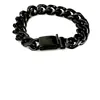 Herrenarmband Bling 316L Edelstahl Kubanische Kette Armreif Schmuck Schwarze Farbe; Kettenbreite: 9~16mm