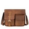 Groothandel Heren Messenger Bag Lederen Retro Crazy Horse Leathers Schouder Crossbody Top Layer Cowhide Tassen 2192