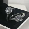 Damen Hochzeit Diamant Ring 925 Sterling Silber Zirkonia mit Original Box Fit Pandora Schmuck Engagement Retro Klassische Womens Ringe Geschenk