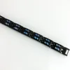 Blauwe koolstofvezel mannelijke titanium magnetische armband zwart pure wolfraam stalen armband voor mannen en damesarmbanden druppel schakelketen