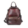 Cowhide Retro Style Women Genuine Leather Backpack Small Packsack for School Female Student Casual Knapsack Bag Fashion Mochila 210911