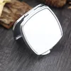 50 stks DIY Make-up Spiegels Ijzer 2 Gezicht Sublimatie Blanco Geplateerd Aluminium Blad Girl Gift Cosmetische Compacte Spiegel Draagbare Decoratie