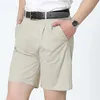 Summer Cotton shorts Men thin Loose breathable beach men's Business casual suit straight fold bermudas size 30-42 210714