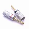 cable plug Middle channel Nakamichi copper golds plated banana welding free 4mm banana audio horn Video Cables