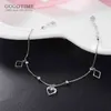 Kobiety Czysty 925 Sterling Silver Love Heart Cyrkon Anklet do Lady Decoration Biżuteria Akcesoria do stóp Dress Up Girl