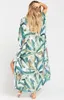 2021 Quick-drying Bikini Cover-ups Green Bohemian Print Summer Dress Beach Women Beachwear Swimsuit Cover Up Sarongs