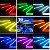 4pcs 48leds araba rgb Led neon iç ışık lambası şeridi dekoratif atmosfer ışıkları Android için kablosuz telefon uygulama kontrolü ios2467