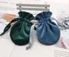 Round Velvet Jewelry Bag with Drawstring Dust Proof Jewellery Cosmetic Storage Gift Packaging Pouches for Boutique Retail Shop Package Bags