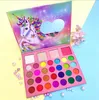 Funkelschein Make-Up-Einhorn-Lidschatten-Palette, 32 Farbtöne bunte Lidschatten-Palette, schimmern alle matte glatte Pulver-Lidschatten Misible Long dauerhaft wasserdicht