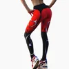 Sexy Serce Drukuj legginsy Damskie Czerwone Czarne Patchworki Spodnie Sportowe Moda Drukowane Kobiety Fitness 211204