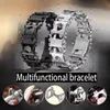 Assista Bands Tool Bracelet Tread multifuncional kits de driver parafuso externo Viagem de bicicleta vestível de aço inoxidável pulseira298a