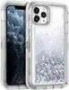 Coques de téléphone 3 en 1 robustes Girly Quicksand pour iPhone 11 12 13 14 Pro Max Xr X 7 8Plus Hybride Impact Antichoc Dur Pare-chocs Souple Transparent Housse de protection