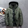 -20 stopnia zima męska biała kaczka w dół ciepłe z kapturem grube puffer Parkas Płaszcz Mężczyzna Casual Thermal Winter Parka Mężczyźni M-4XL 211110