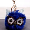 Or oiseau hiboux porte-clés grand oeil hibou fourrure porte-clés sac accroche bijoux de mode Will et Sandy rouge blanc noir