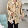 Yellow Office Lady Florals Chiffon Casual Streetwear Tops Loose All Match Gentle Chic Shirts Blouses 210421