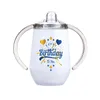 Vattenflaskor Ankomst 10oz Sublimation Sippy Cups Blank DIY Baby Mjölkflaska med handtag Rostfritt stål Barn dricker Tumbler för gåvor