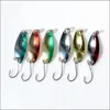 6pcs/ 10pcs Sequins Lure Metal Bait Single Hook Spinner Hard Bait Trout Bass Pike Winter Ice Fishing Spoon Accessories