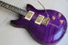 Partihandel gitarrer, anpassad santana modell elektrisk gitarr abalone inlay i lila burst 120110