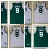 Maillots de basket rétro cousus Vintage Rajon Ray Rondo Allen maillots vert blanc deux couleurs oiseau pour homme