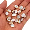 18k pozłacane naturalne białe pearl barokowy wisiorek koralikowy odpowiedni dla naszyjnik tworzący materiał biżuterii